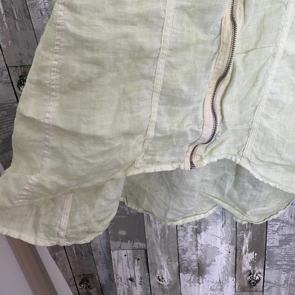 Beulah ramie green zip sleeveless top L - Picture 5 of 9